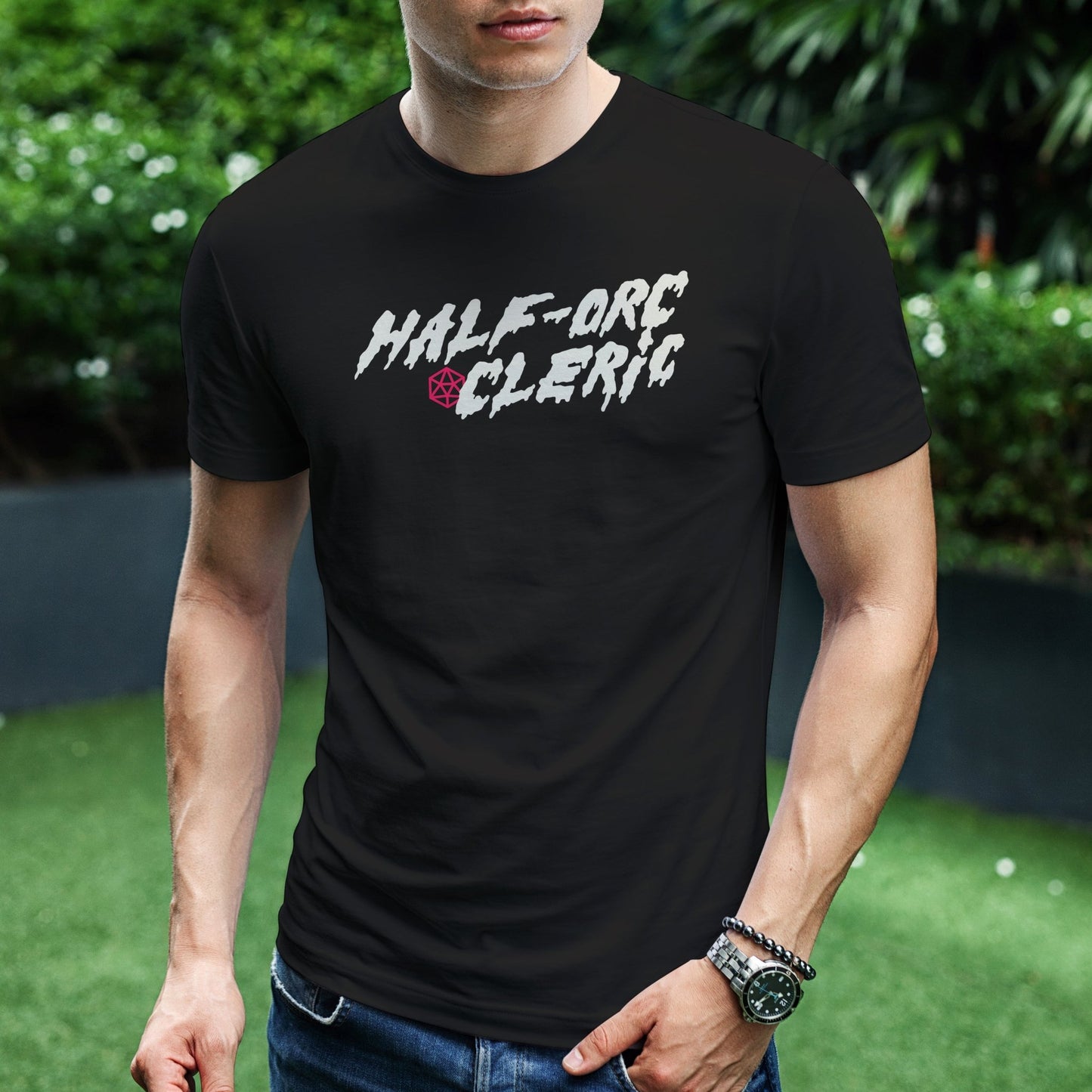 Half-Orc Cleric T-Shirt - Dungeons & Dragons Inspired RPG Apparel - Stealth Check Co