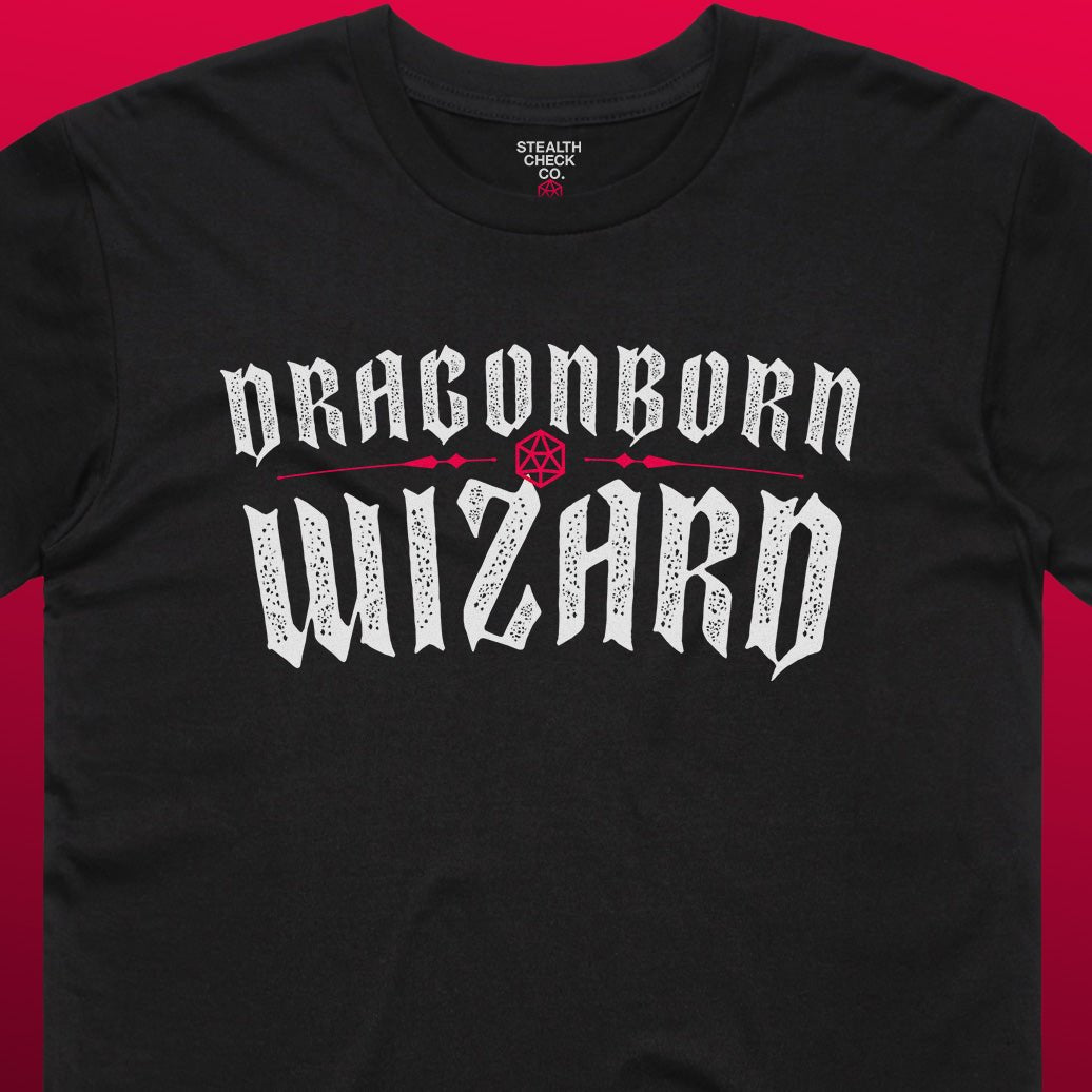 Dragonborn Wizard T - Shirt – Dungeons & Dragons Inspired RPG Apparel - Stealth Check Co