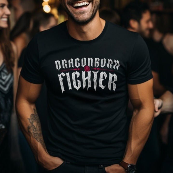 Dragonborn Fighter T-Shirt – Dungeons & Dragons Inspired RPG Apparel - Stealth Check Co