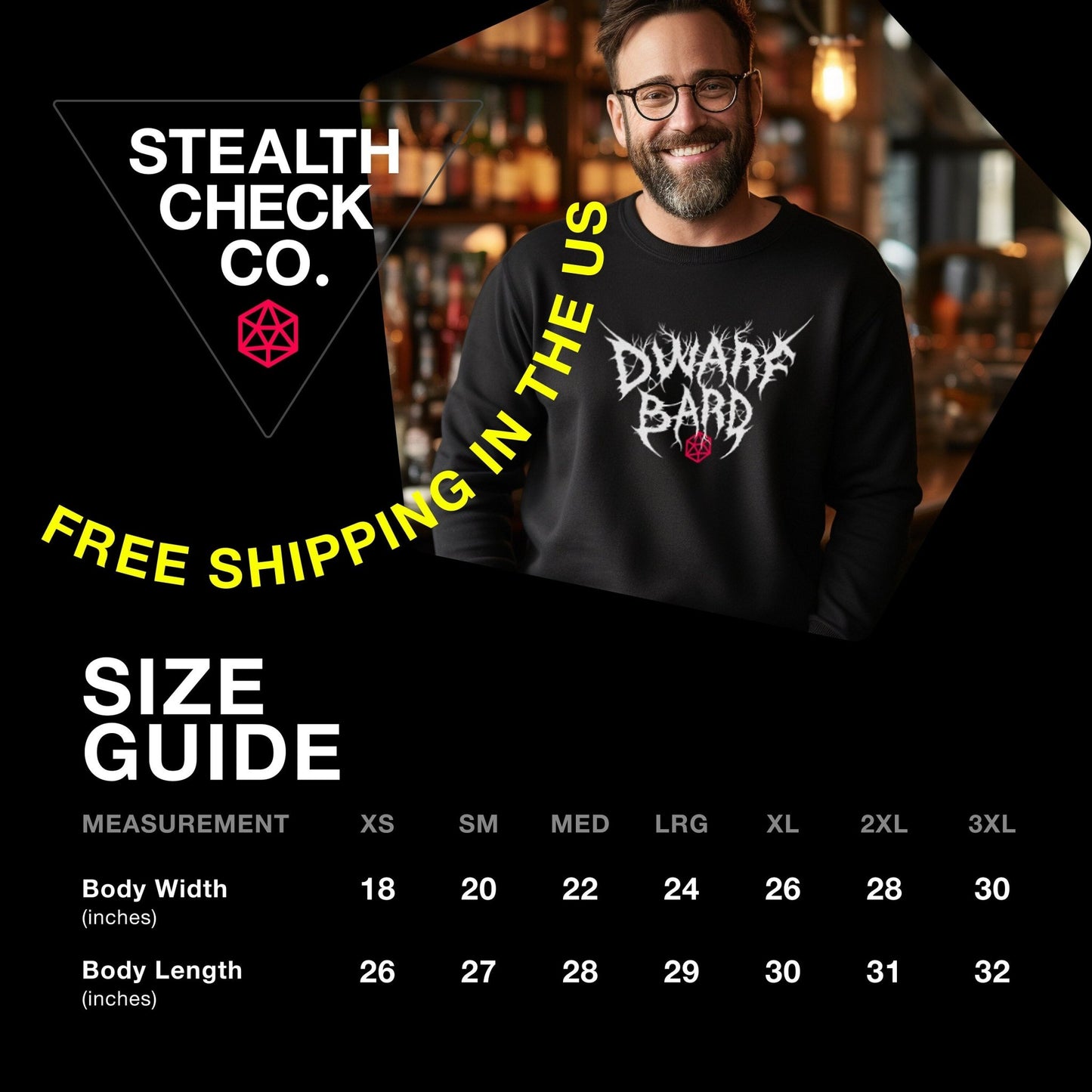 Dwarf Artificer Crew Sweater – Dungeons & Dragons Inspired RPG Apparel - Stealth Check Co