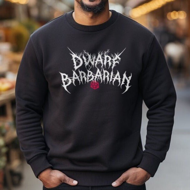 Dwarf Barbarian Crew Sweater – Dungeons & Dragons Inspired RPG Apparel - Stealth Check Co