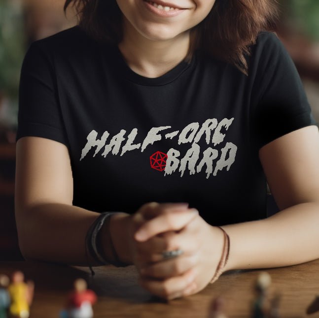 Half-Orc Bard T-Shirt - Dungeons & Dragons Inspired RPG Apparel - Stealth Check Co