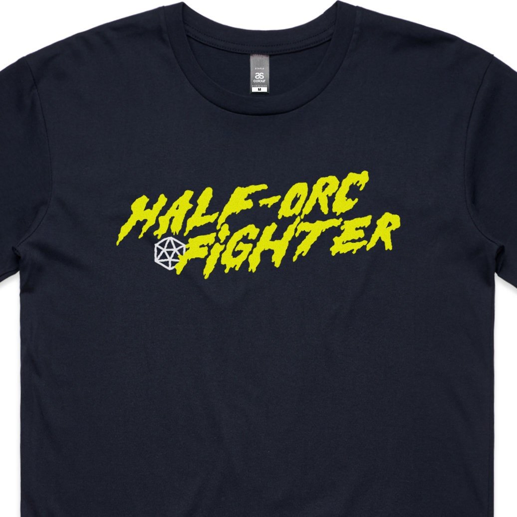 Half-Orc Fighter T-Shirt - Dungeons & Dragons Inspired RPG Apparel - Stealth Check Co