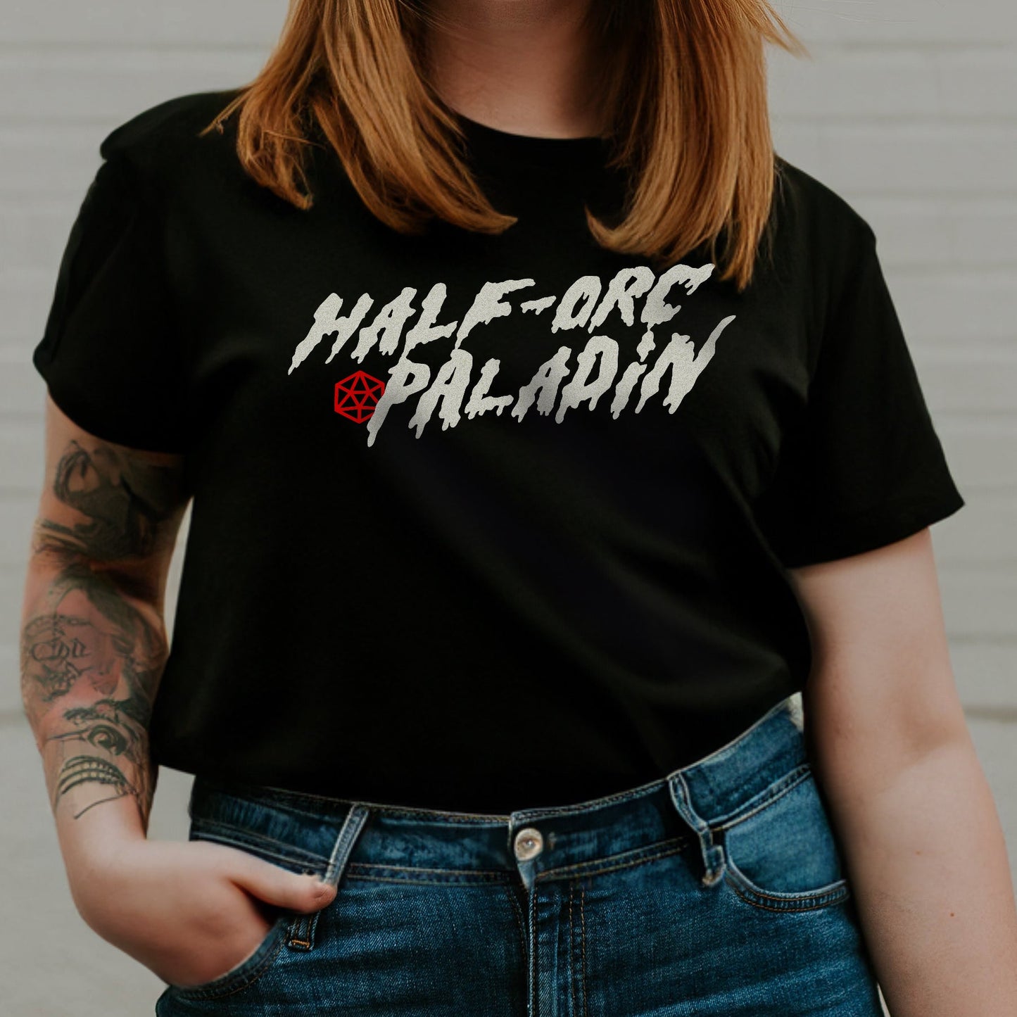 Half-Orc Paladin T-Shirt - Dungeons & Dragons Inspired RPG Apparel - Stealth Check Co