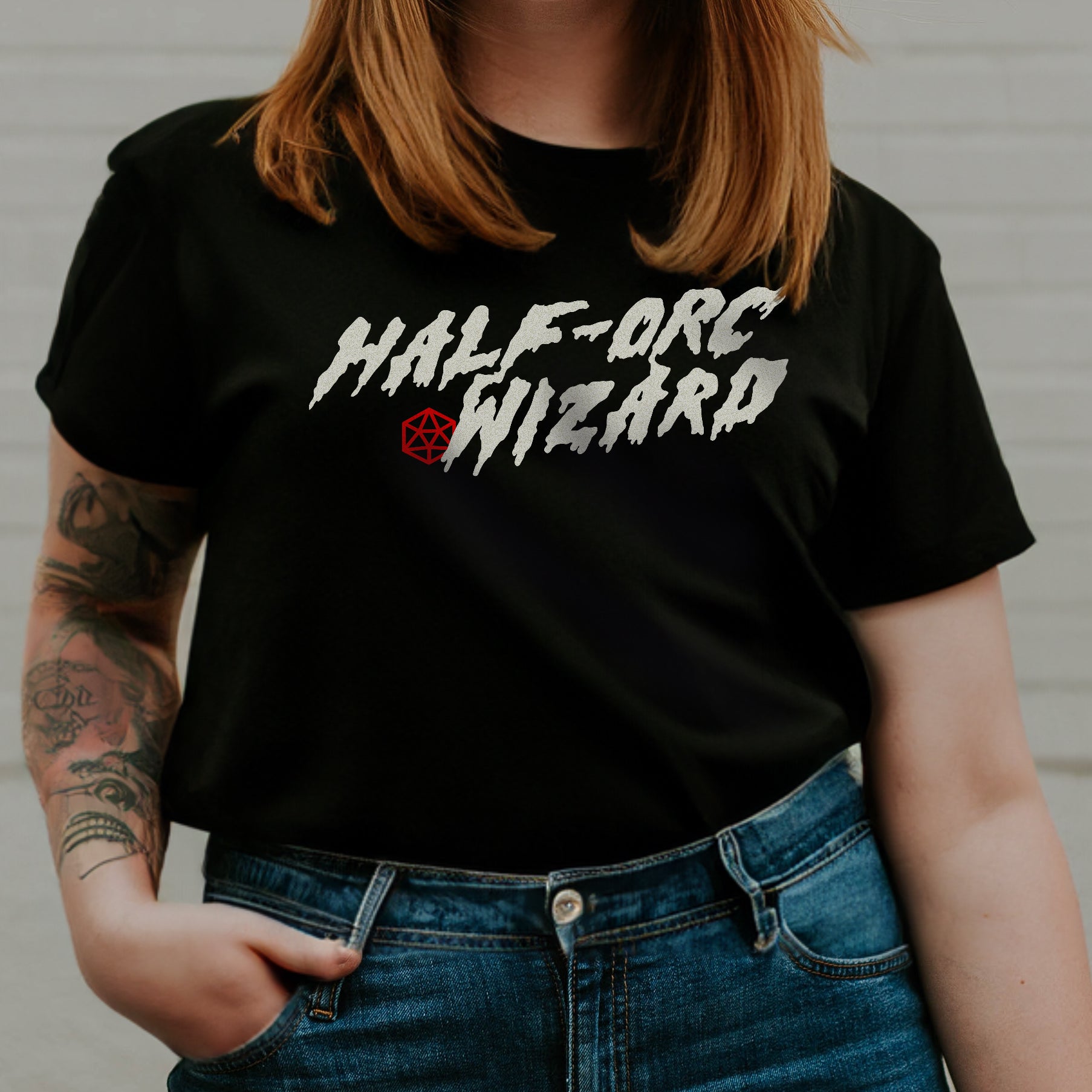 Half-Orc Wizard T-Shirt - Dungeons & Dragons Inspired RPG Apparel - Stealth Check Co